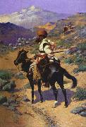 Frederick Remington Indian Trapper oil on canvas